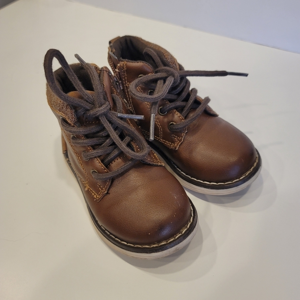 Sz 7 Boys Brown London Fog Lil Lewisham Zipper Lace Closure
